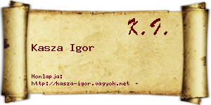 Kasza Igor névjegykártya